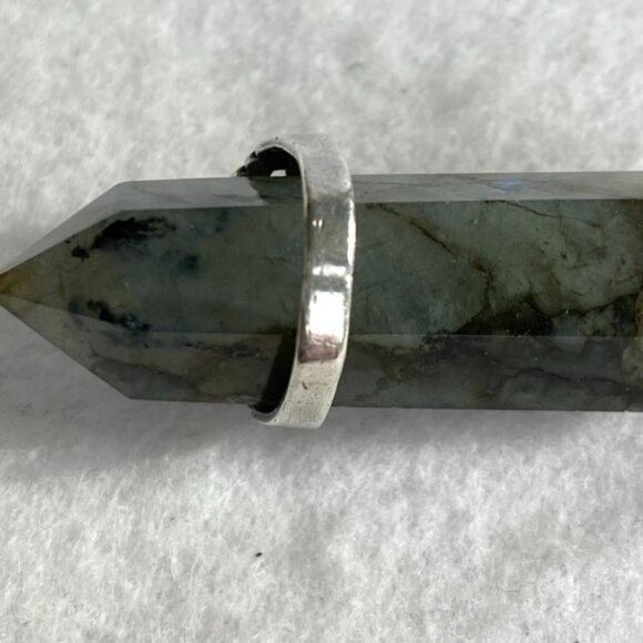 VTG Southwest Sterling Silver 925 Snake Eyes Petit Point Green Onyx Ring Sz 5.25 - Picture 15 of 16